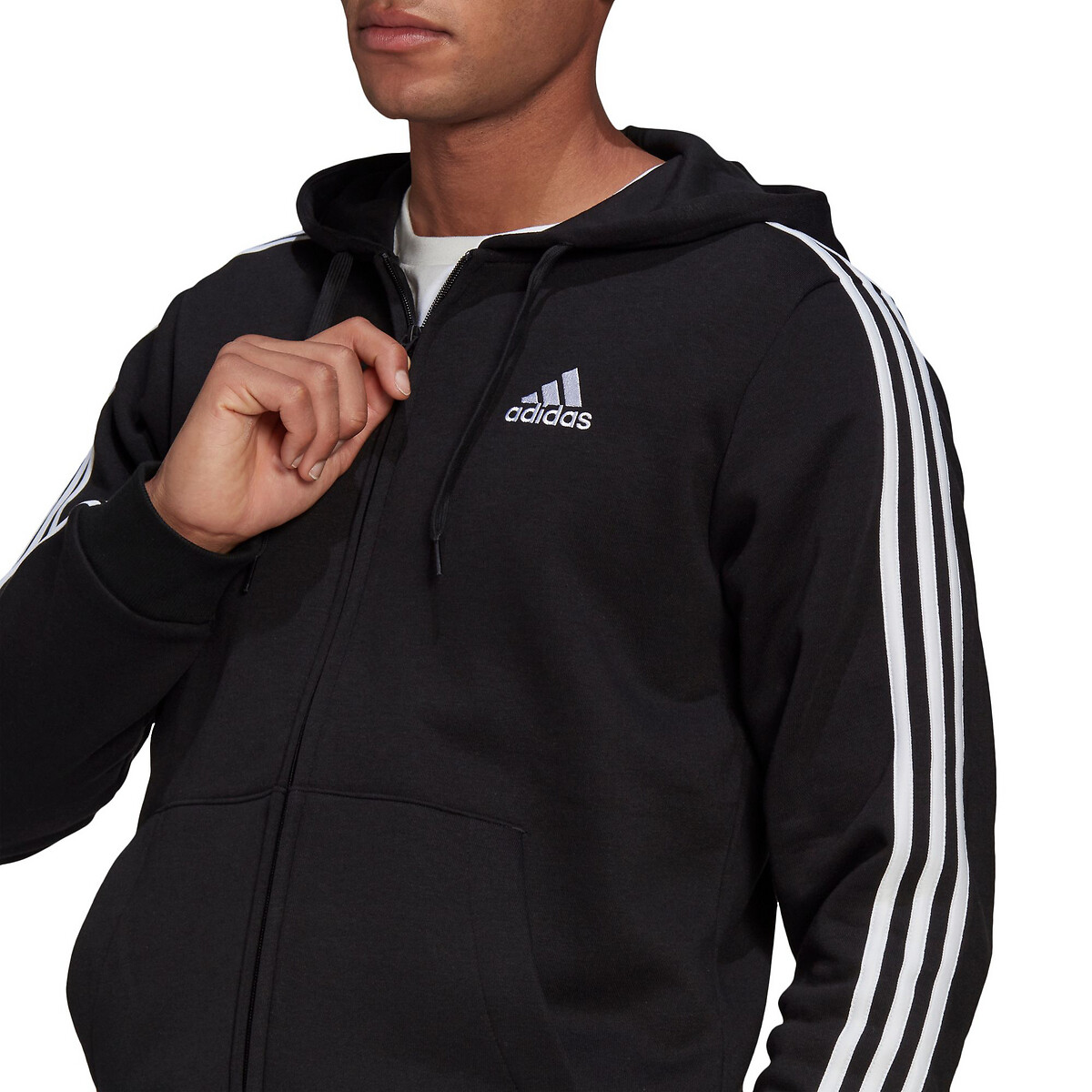 Kapuzensweatjacke, kleines Logo und 3 Stripes von ADIDAS SPORTSWEAR