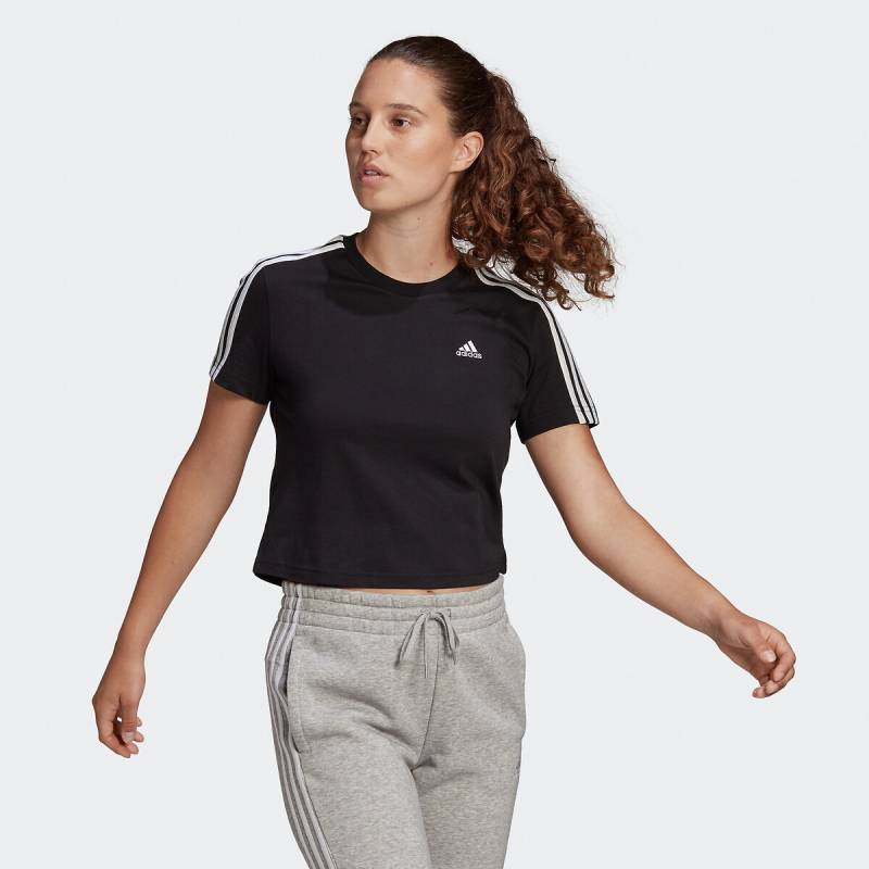 T-Shirt Essentials Loose 3-Stripes Cropped von adidas performance