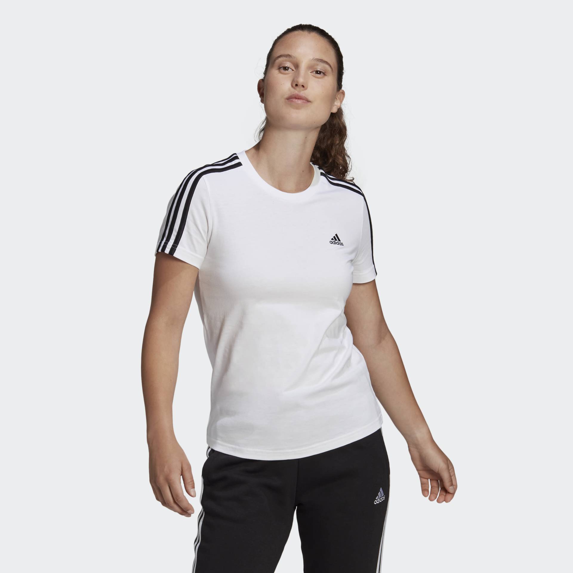 adidas Sportswear T-Shirt »LOUNGEWEAR ESSENTIALS SLIM 3-STREIFEN« von adidas Sportswear