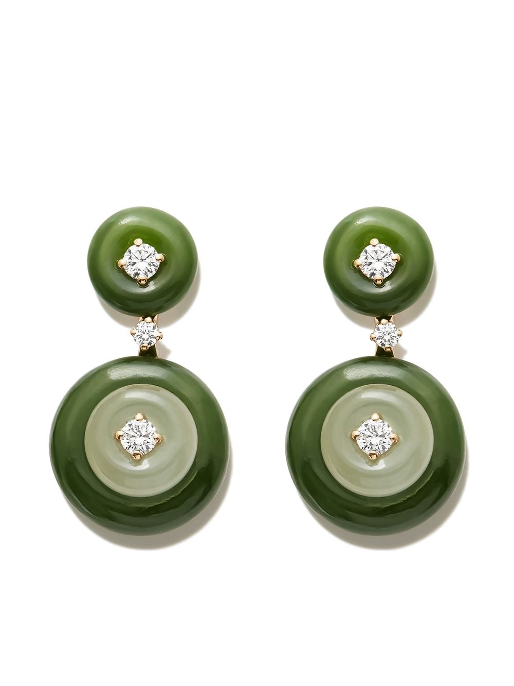 Fernando Jorge 18kt yellow gold jade and diamond drop earrings von Fernando Jorge