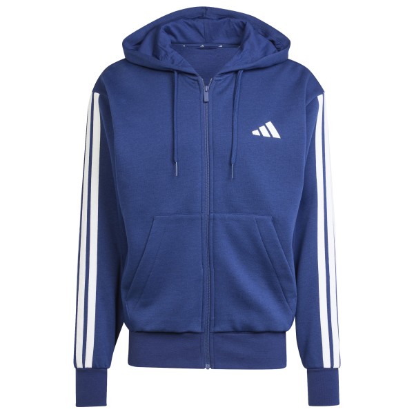 adidas - 3 Stripes Fleece Full Zip Hoodie - Zip-Hoodie Gr M blau von adidas