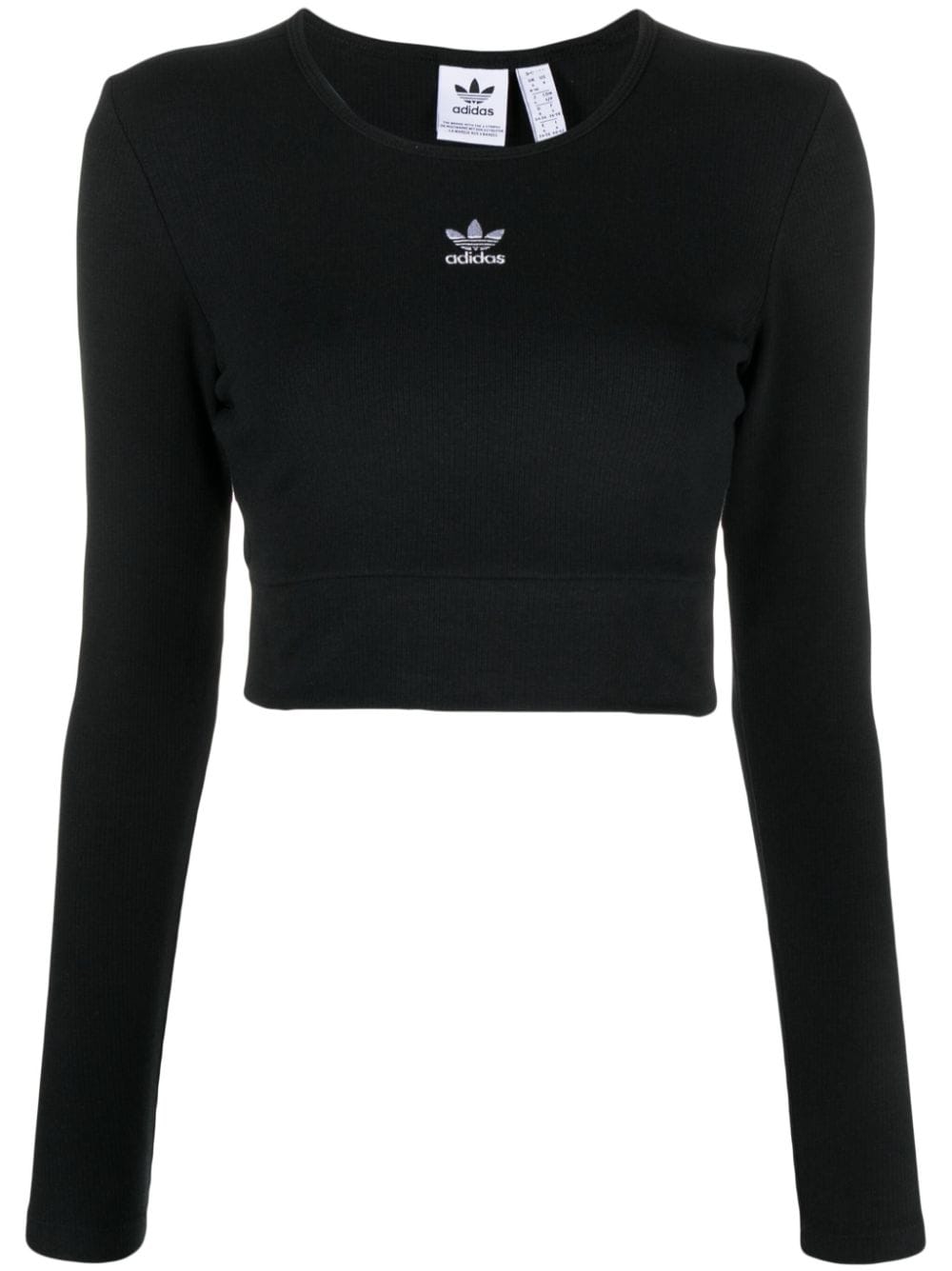 adidas Essential ribbed crop top - Black von adidas