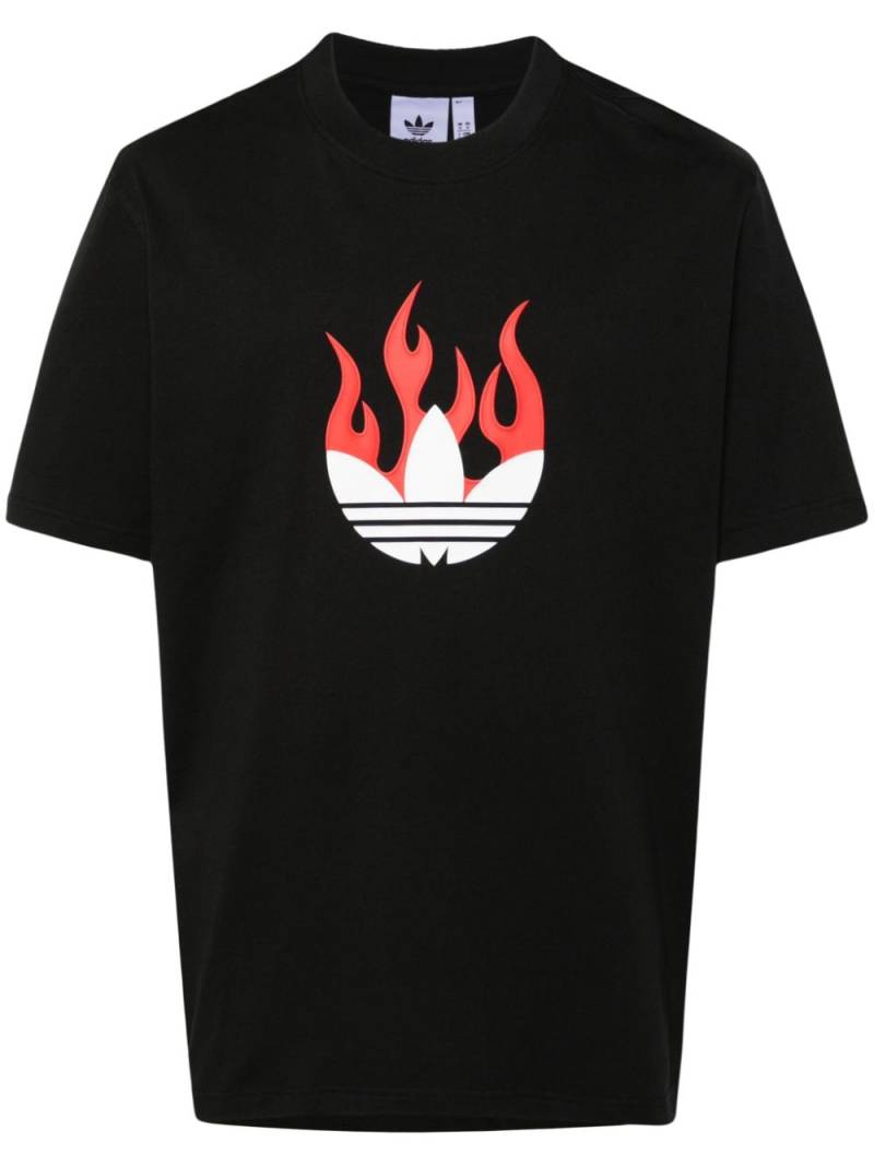 adidas Flames cotton T-shirt - Black von adidas