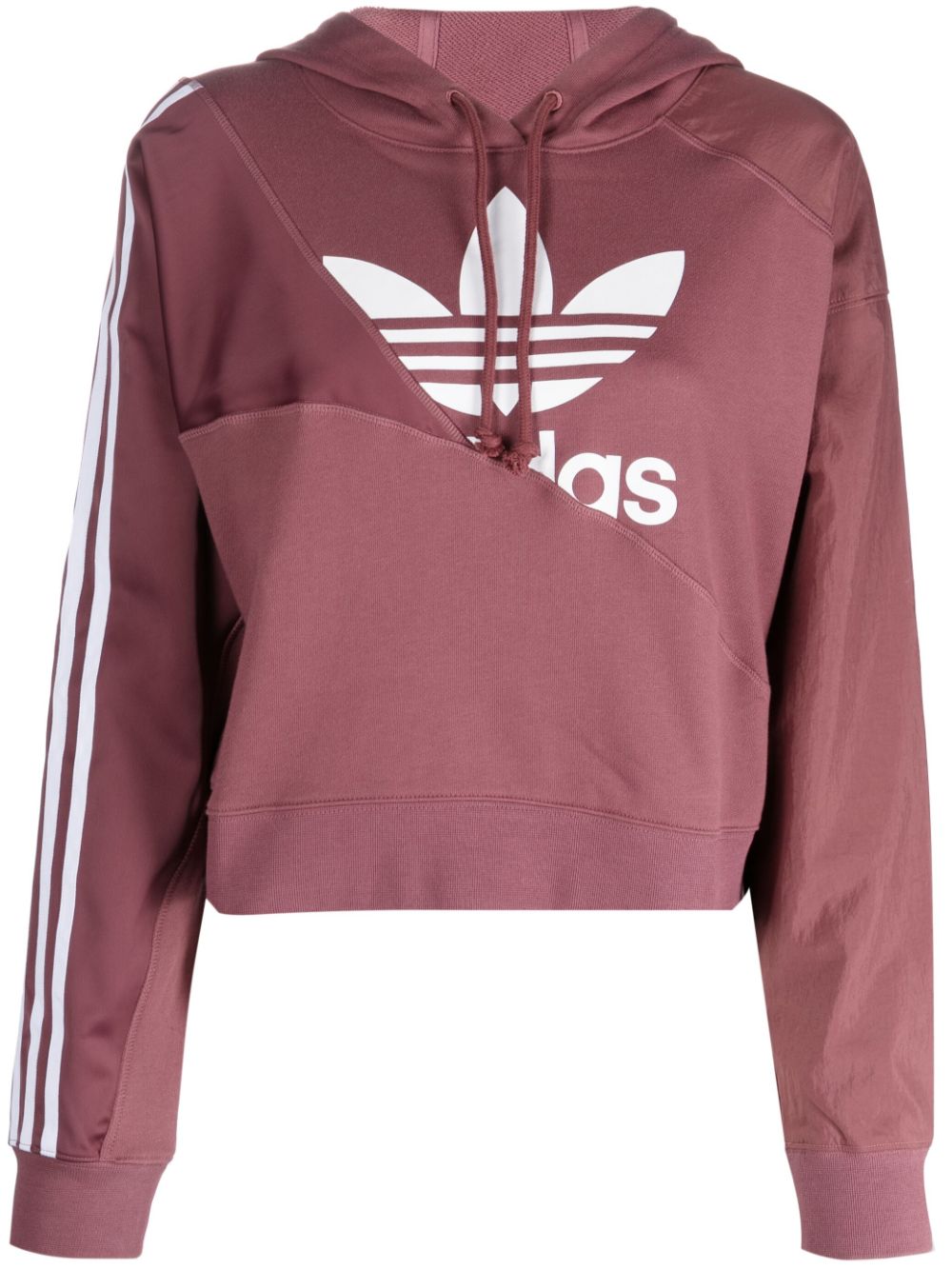 adidas cropped drawstring hoodie - Red von adidas