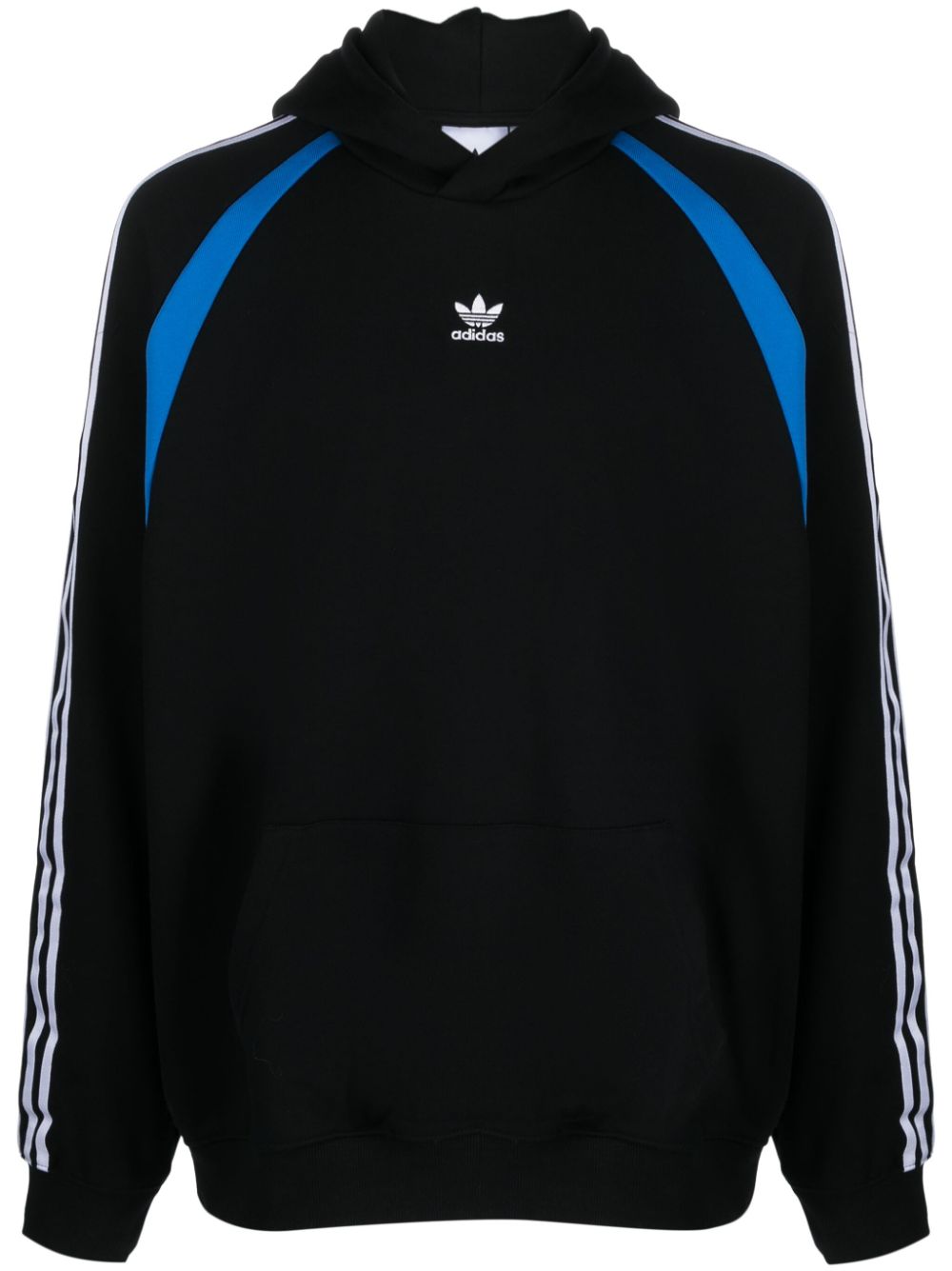 adidas logo-embroidered cotton hoodie - Black von adidas