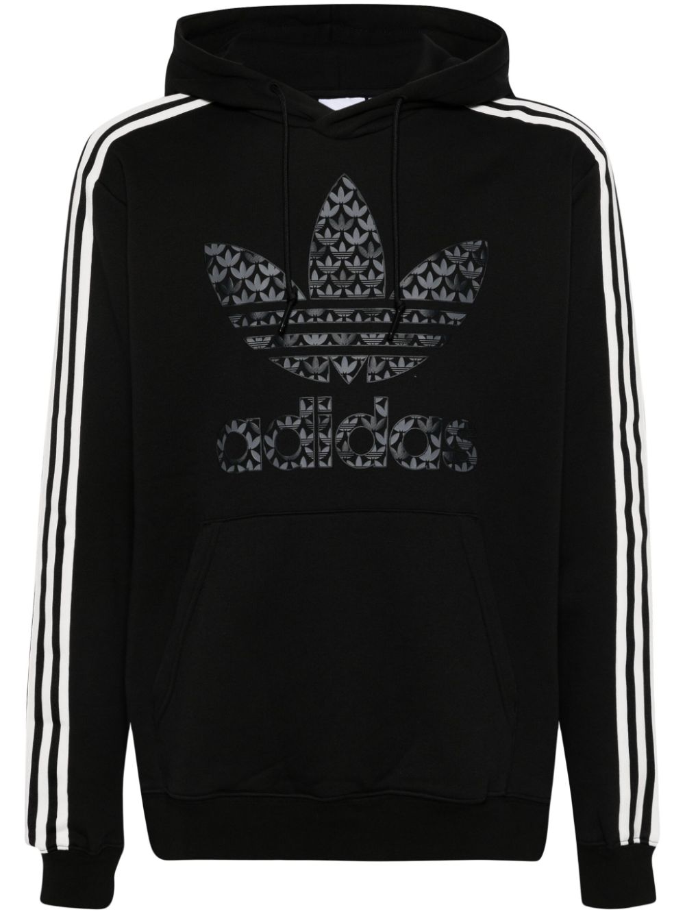 adidas logo-print cotton hoodie - Black von adidas