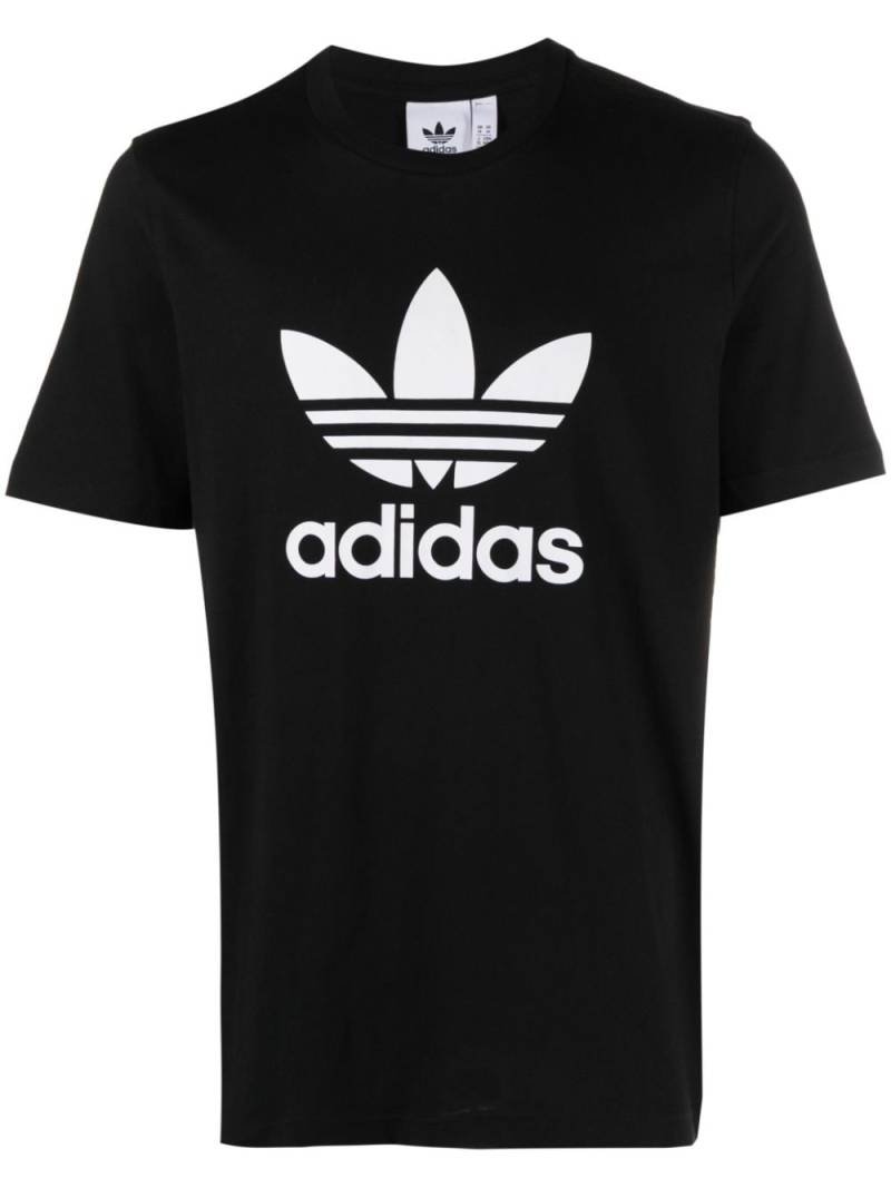 adidas logo-print detail T-shirt - Black von adidas