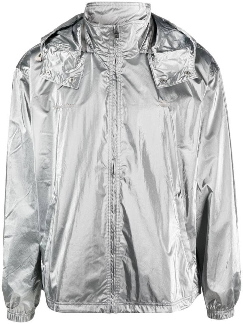 adidas x Wales Bonner metallic-finish hooded windbreaker - Silver von adidas