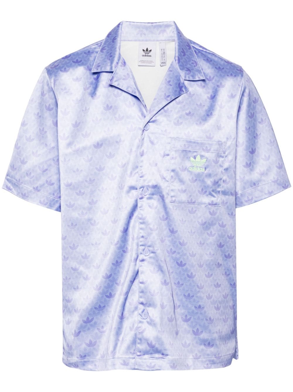 adidas monogram-print satin shirt - Purple von adidas