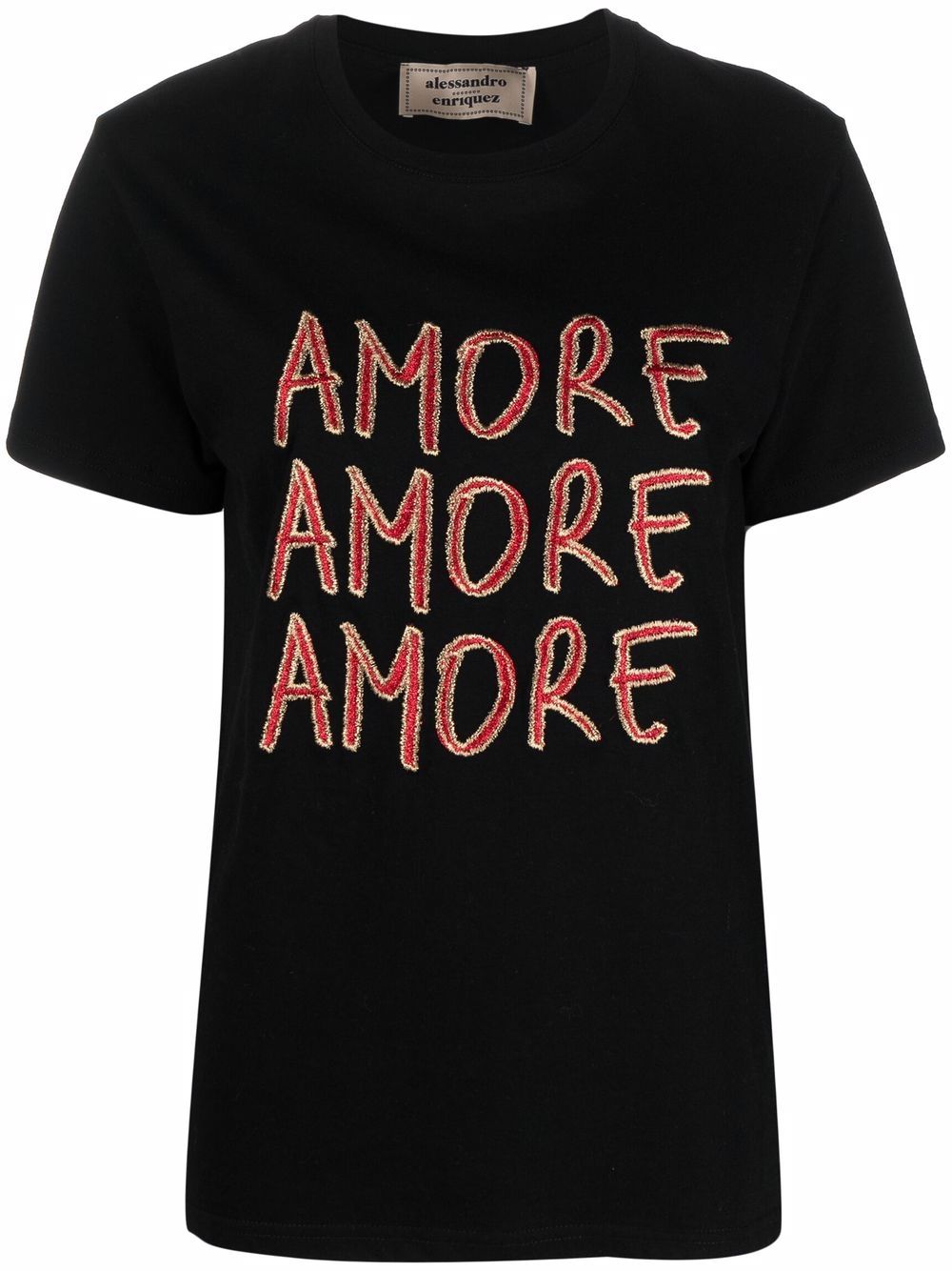 alessandro enriquez Amore embroidered-logo T-shirt - Black von alessandro enriquez