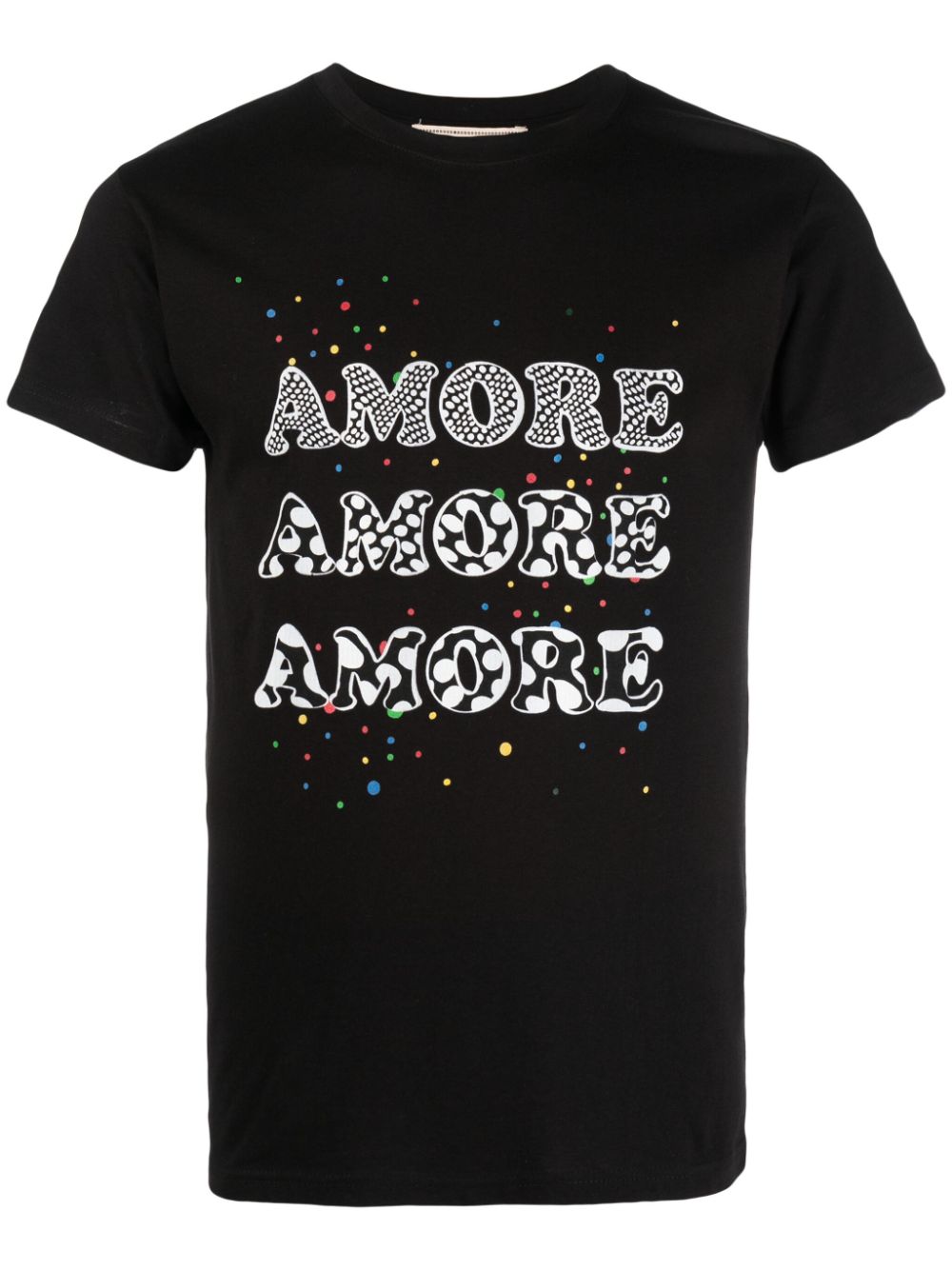 alessandro enriquez Amore-print cotton T-shirt - Black von alessandro enriquez