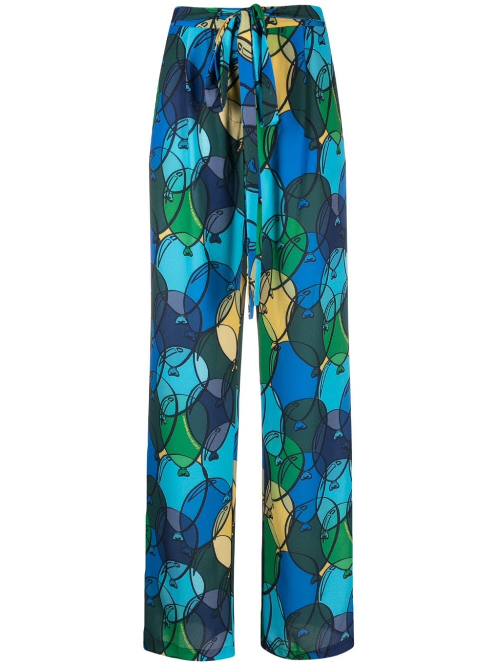 alessandro enriquez balloon-print palazzo pants - Blue von alessandro enriquez