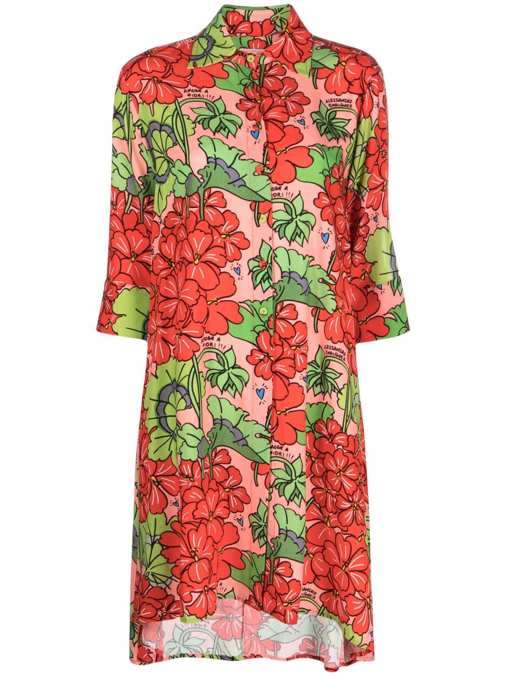 alessandro enriquez floral-print shirt dress - Pink von alessandro enriquez