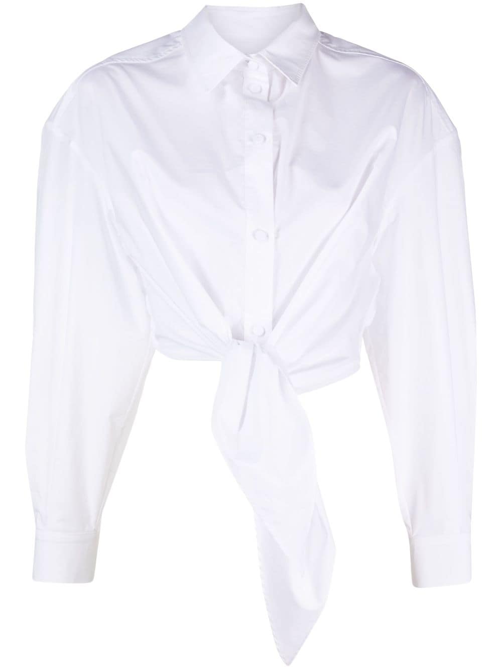 alessandro enriquez tie-up cropped shirt - White von alessandro enriquez