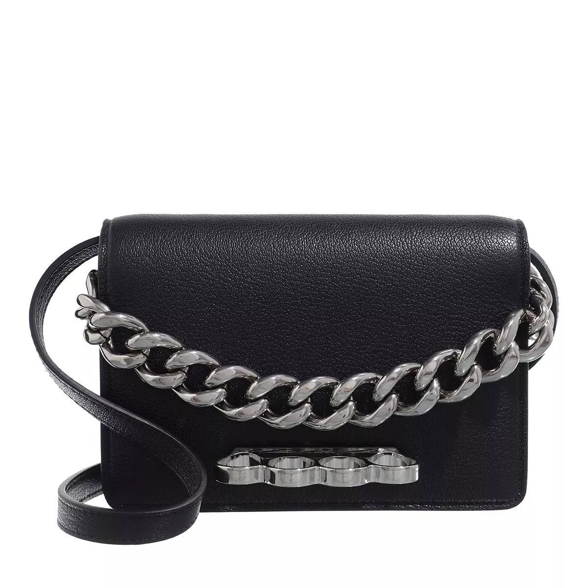 Alexander McQueen Umhängetasche - Four Ring Mini Shoulder Bag - Gr. unisize - in Schwarz - für Damen von alexander mcqueen