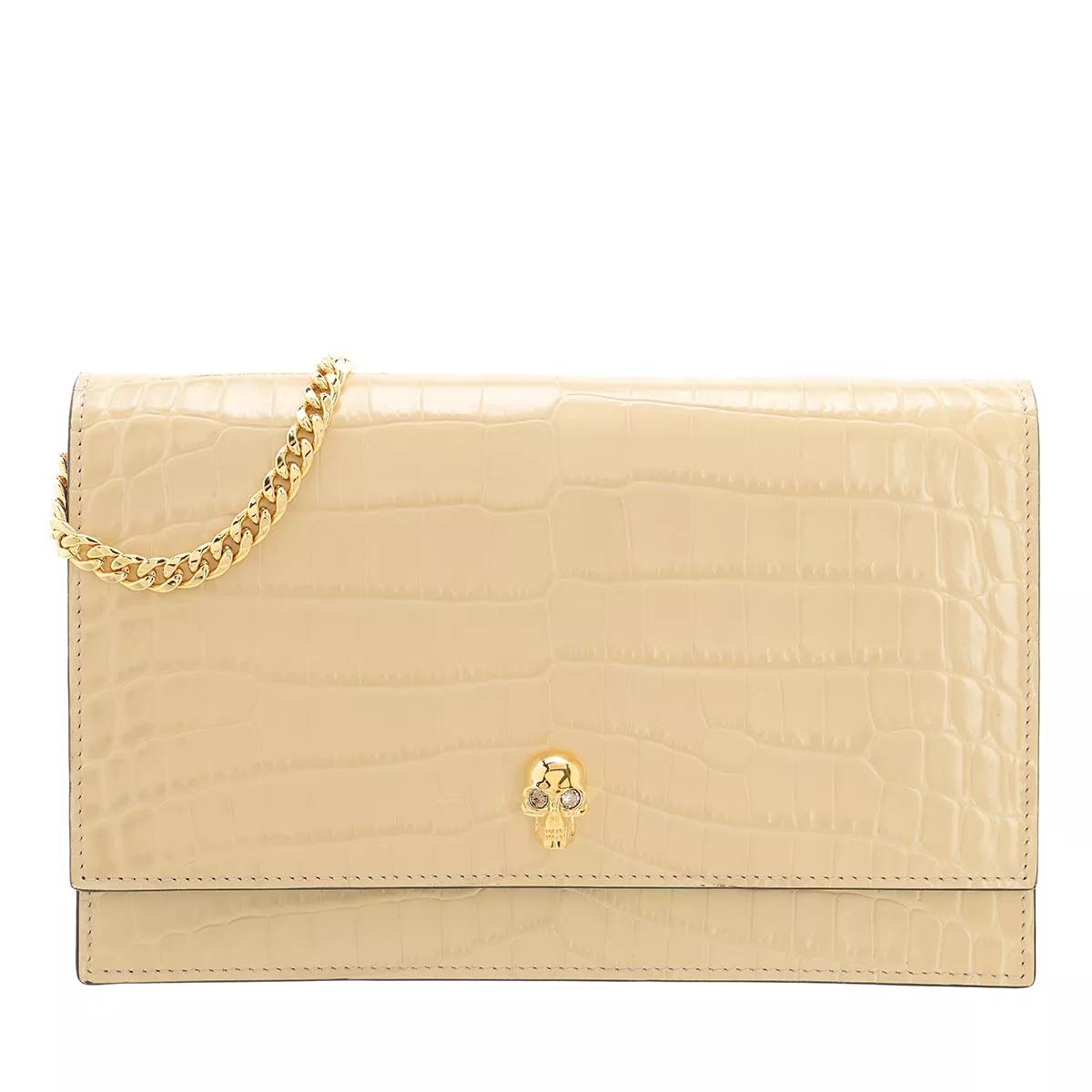 Alexander McQueen Umhängetasche - Skull Crossbody Bag Patent Leather - Gr. unisize - in Beige - für Damen von alexander mcqueen