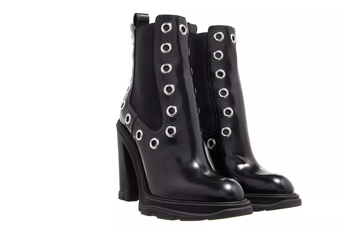 Alexander McQueen Sneakers - Eyelet Ankle Boots Leather - Gr. 37 (EU) - in Schwarz - für Damen von alexander mcqueen