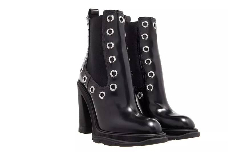 Alexander McQueen Sneakers - Eyelet Ankle Boots Leather - Gr. 41 (EU) - in Schwarz - für Damen von alexander mcqueen