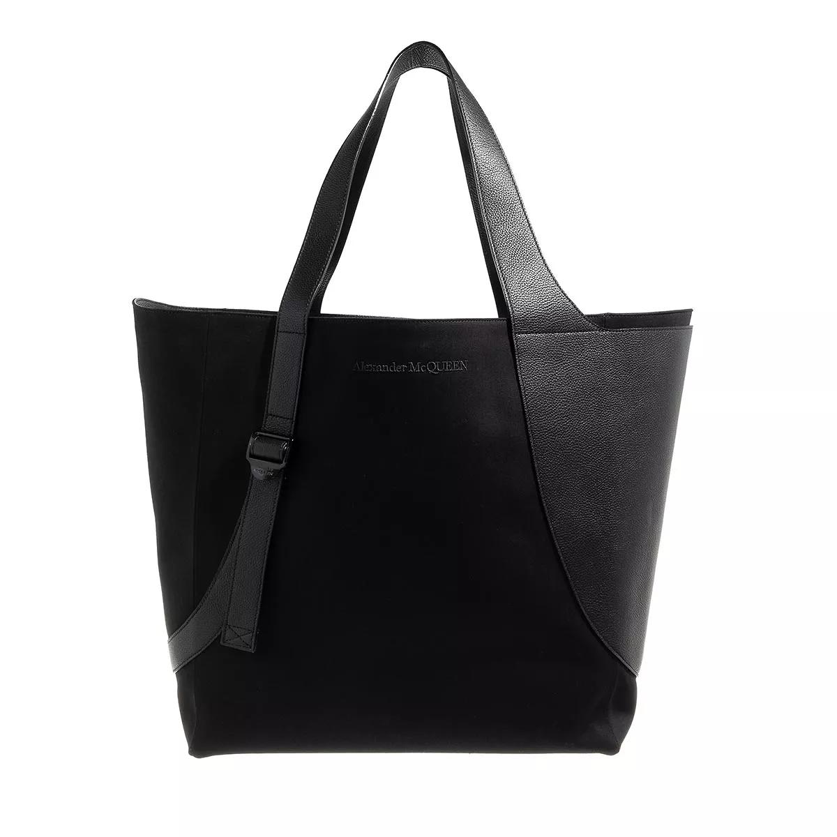 Alexander McQueen Umhängetasche - Shopper with logo embroidery - Gr. unisize - in Schwarz - für Damen von alexander mcqueen