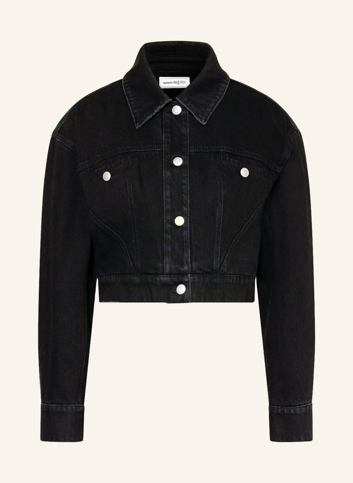 Alexander Mcqueen Cropped-Jeansjacke schwarz von alexander mcqueen