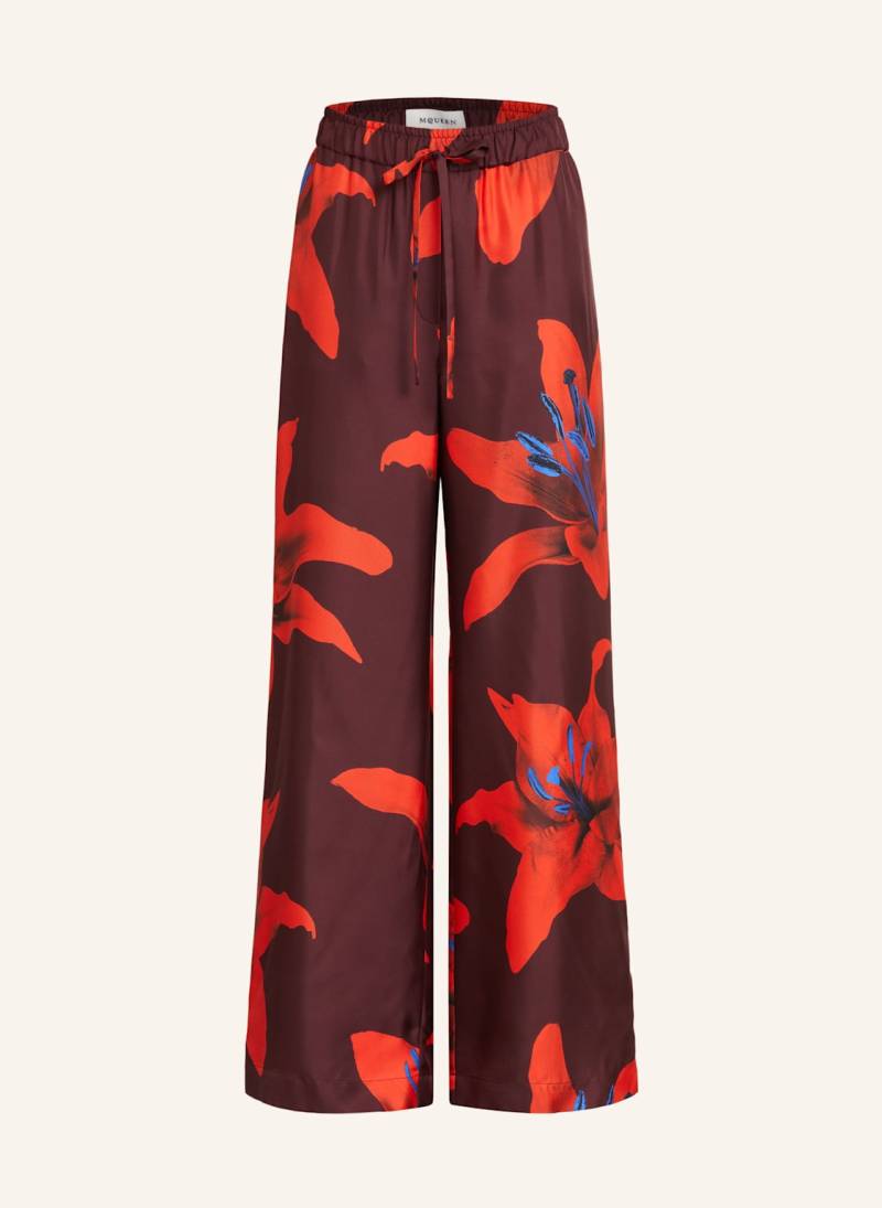 Mcqueen Marlenehose Aus Seide rot von McQUEEN