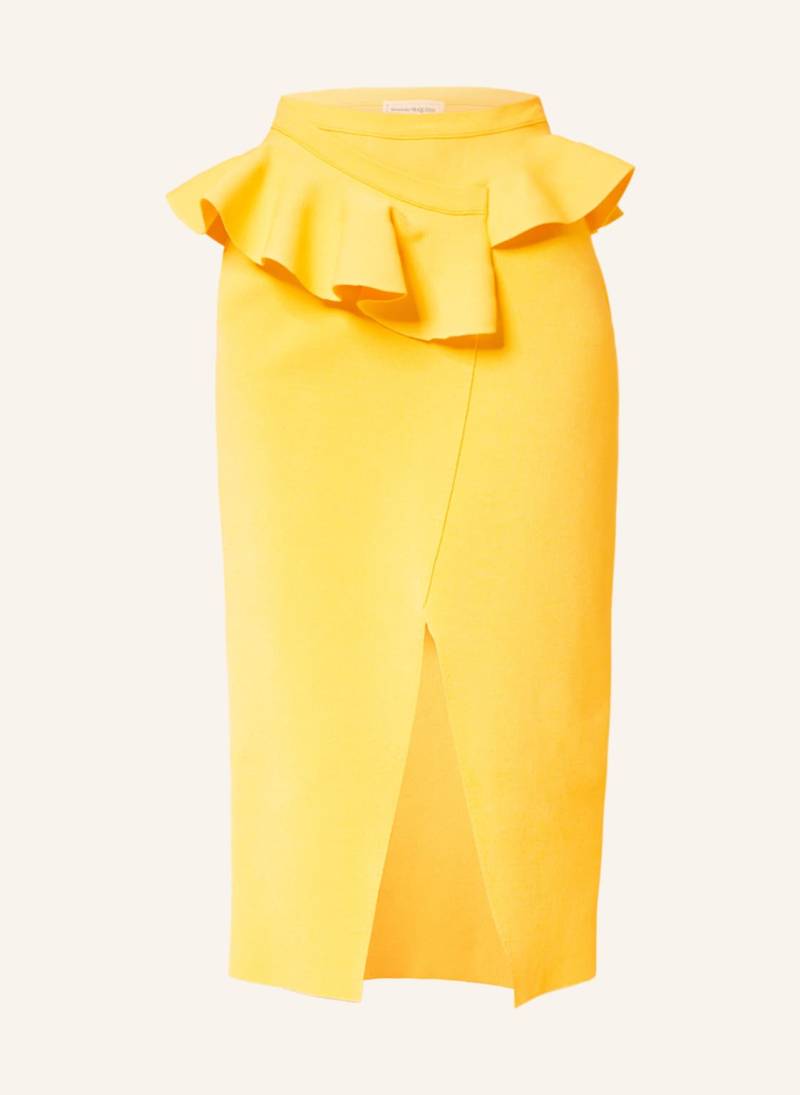 Mcqueen Strickrock Mit Volants gelb von McQUEEN