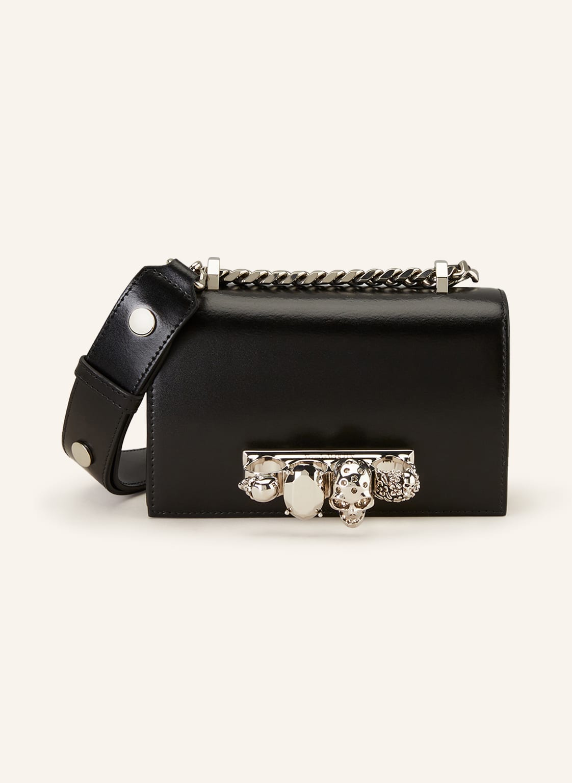 Alexander Mcqueen Umhängetasche Biker Mini Jewelled Mit Swarovski Kristallen schwarz von alexander mcqueen