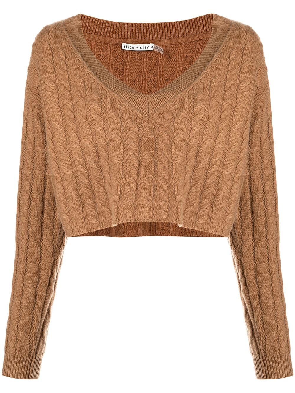 alice + olivia Ayden cable-knit cropped jumper - Brown von alice + olivia