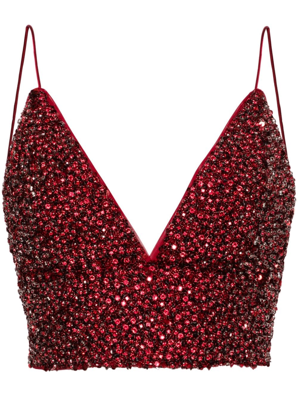 alice + olivia Carli crystal-embellished top - Red von alice + olivia