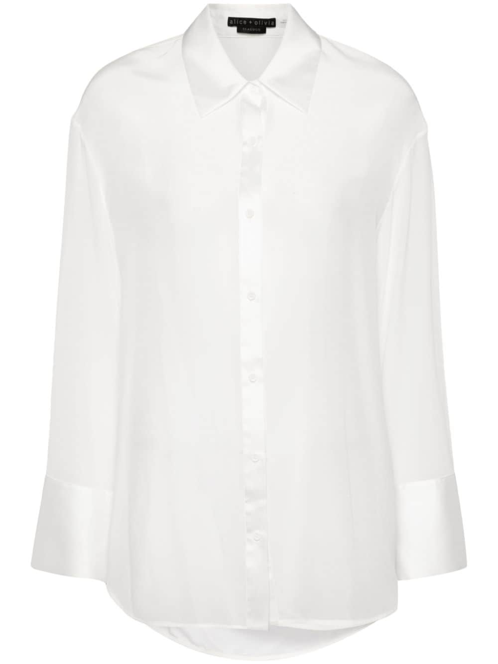 alice + olivia FInely open-back silk shirt - White von alice + olivia