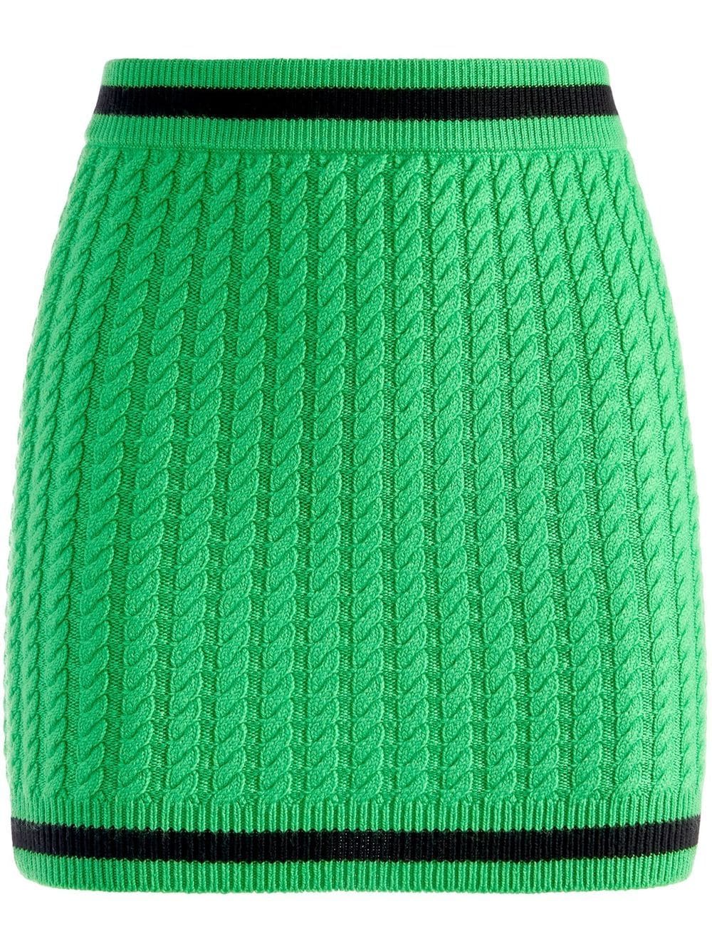 alice + olivia Ingrid cable-knit mini skirt - Green von alice + olivia
