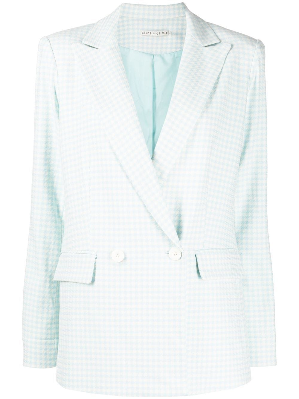 alice + olivia Justin houndstooth-pattern double-breasted blazer - Blue von alice + olivia