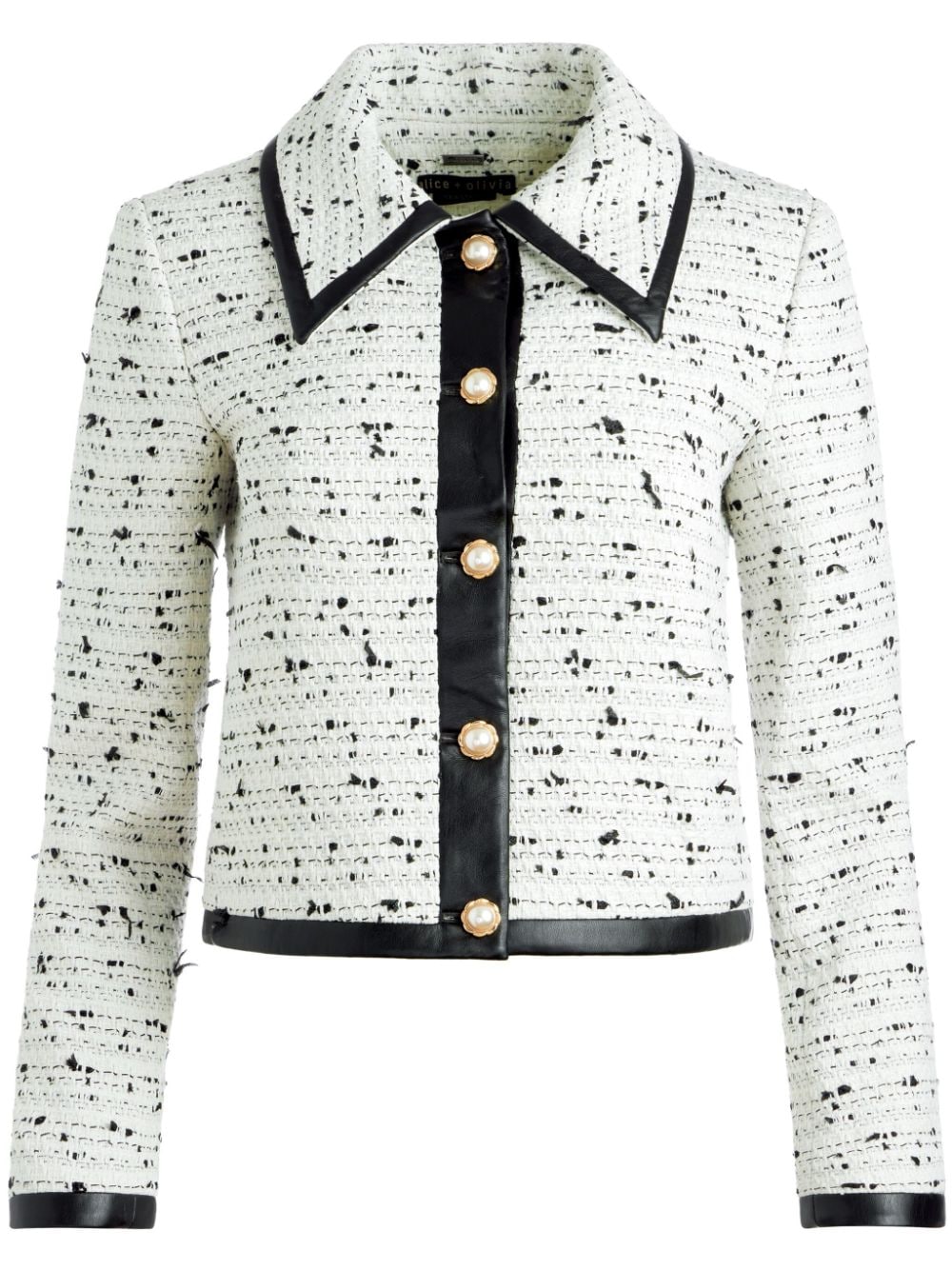 alice + olivia Renae cropped tweed jacket - White von alice + olivia