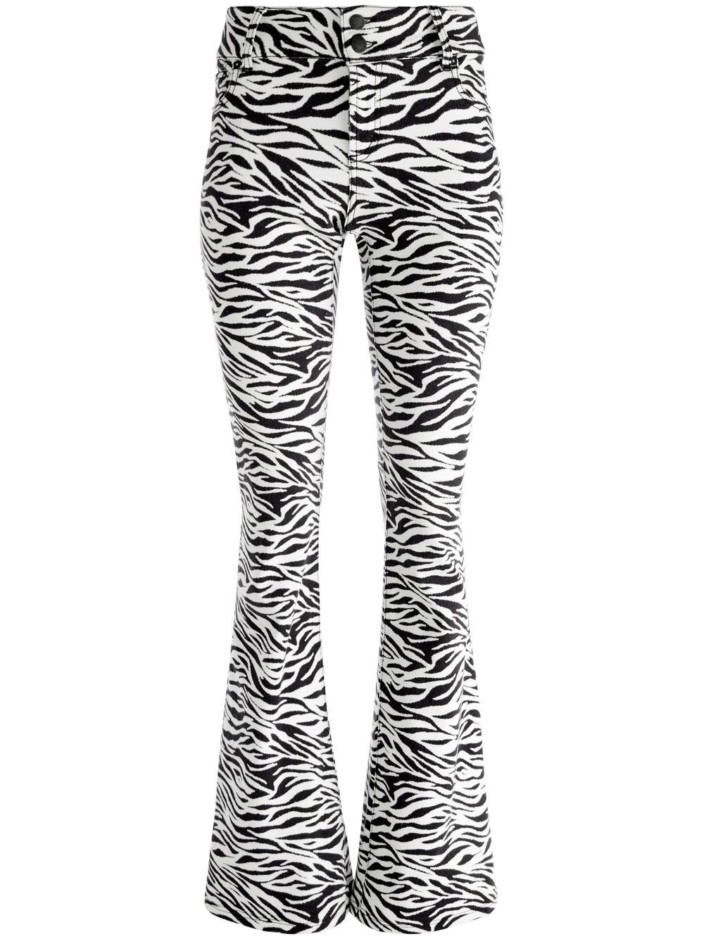 alice + olivia Stacey zebra-print flared jeans - Black von alice + olivia