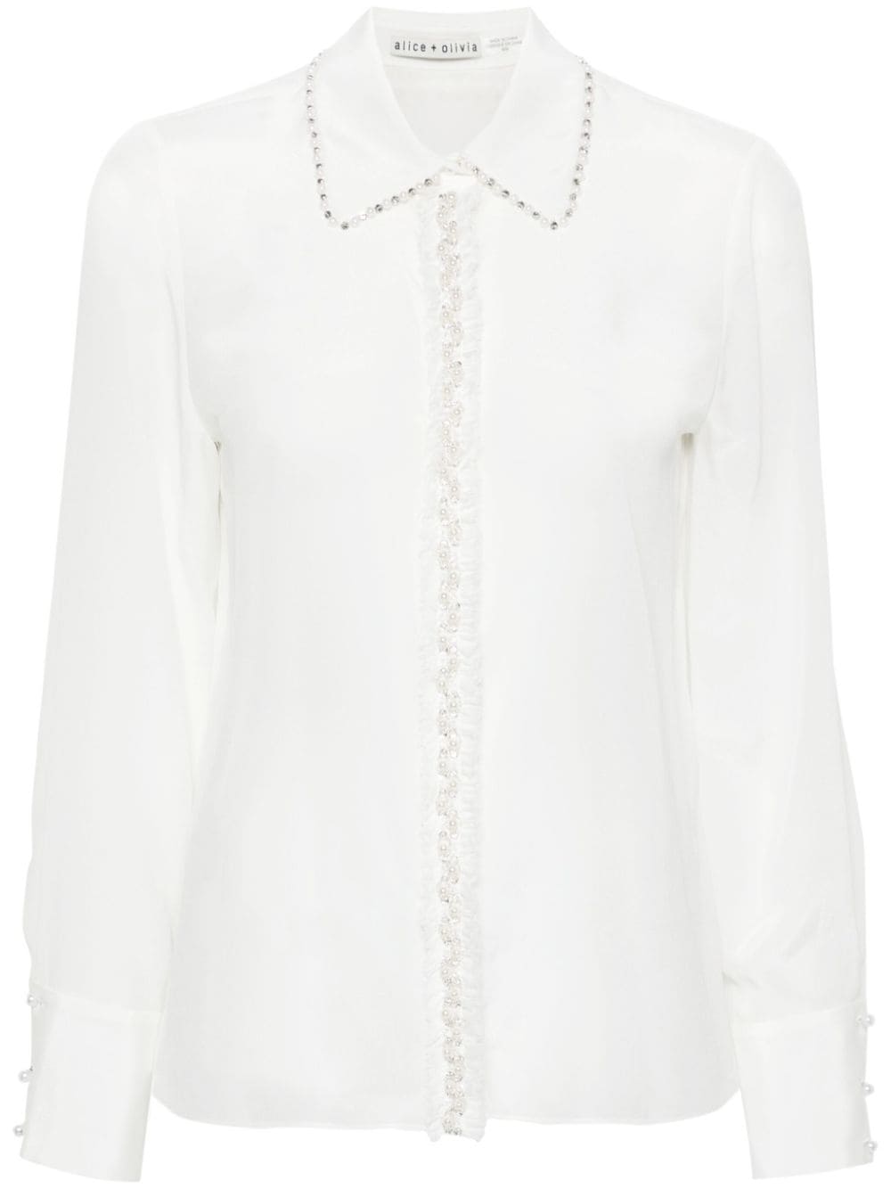 alice + olivia Willa beaded silk top - White von alice + olivia