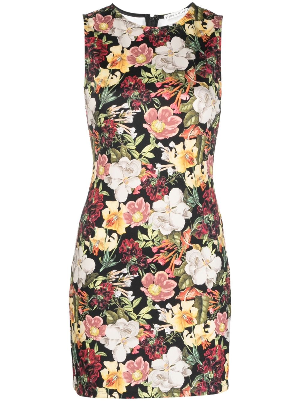 alice + olivia Wynell floral-print sleeveless minidress - Black von alice + olivia