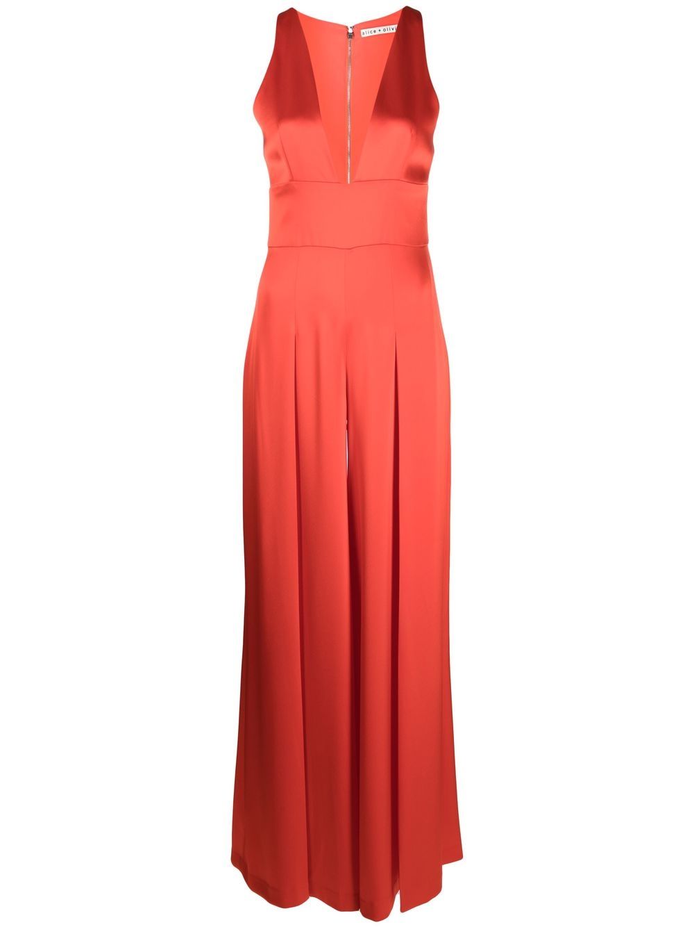 alice + olivia plunge-neck jumpsuit - Red von alice + olivia