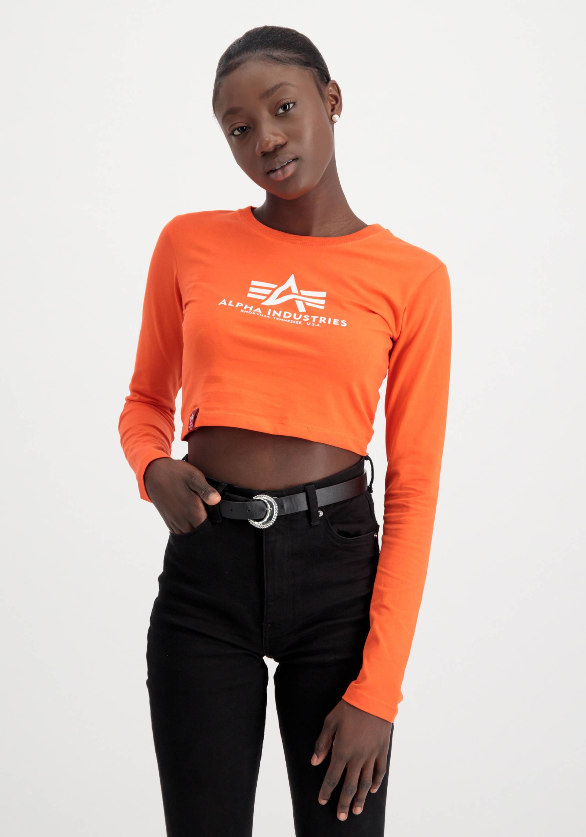 Alpha Industries Longsleeve »ALPHA INDUSTRIES Women - Longsleeves Basic Cropped LS Wmn« von alpha industries