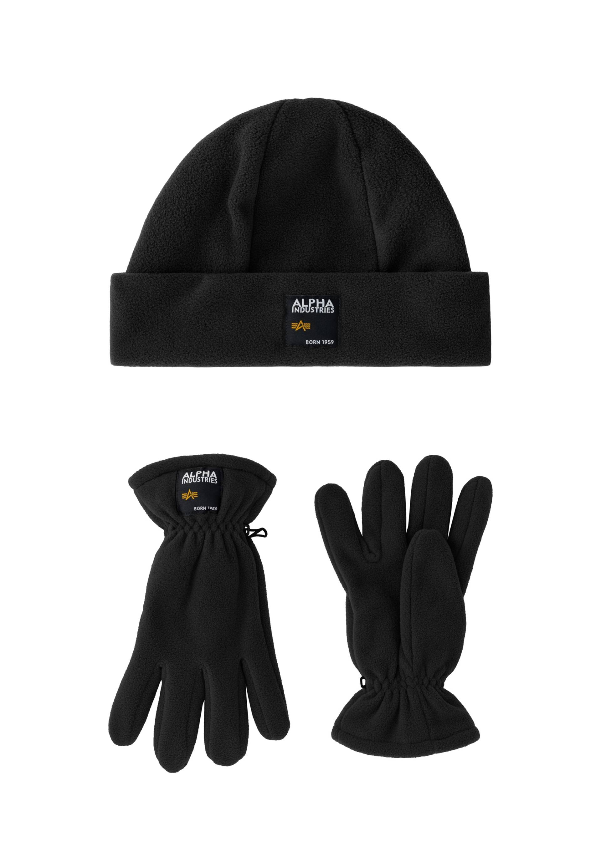 Alpha Industries Skimütze »ALPHA INDUSTRIES Accessoires - Scarves & Gloves Label Fleece Set« von alpha industries