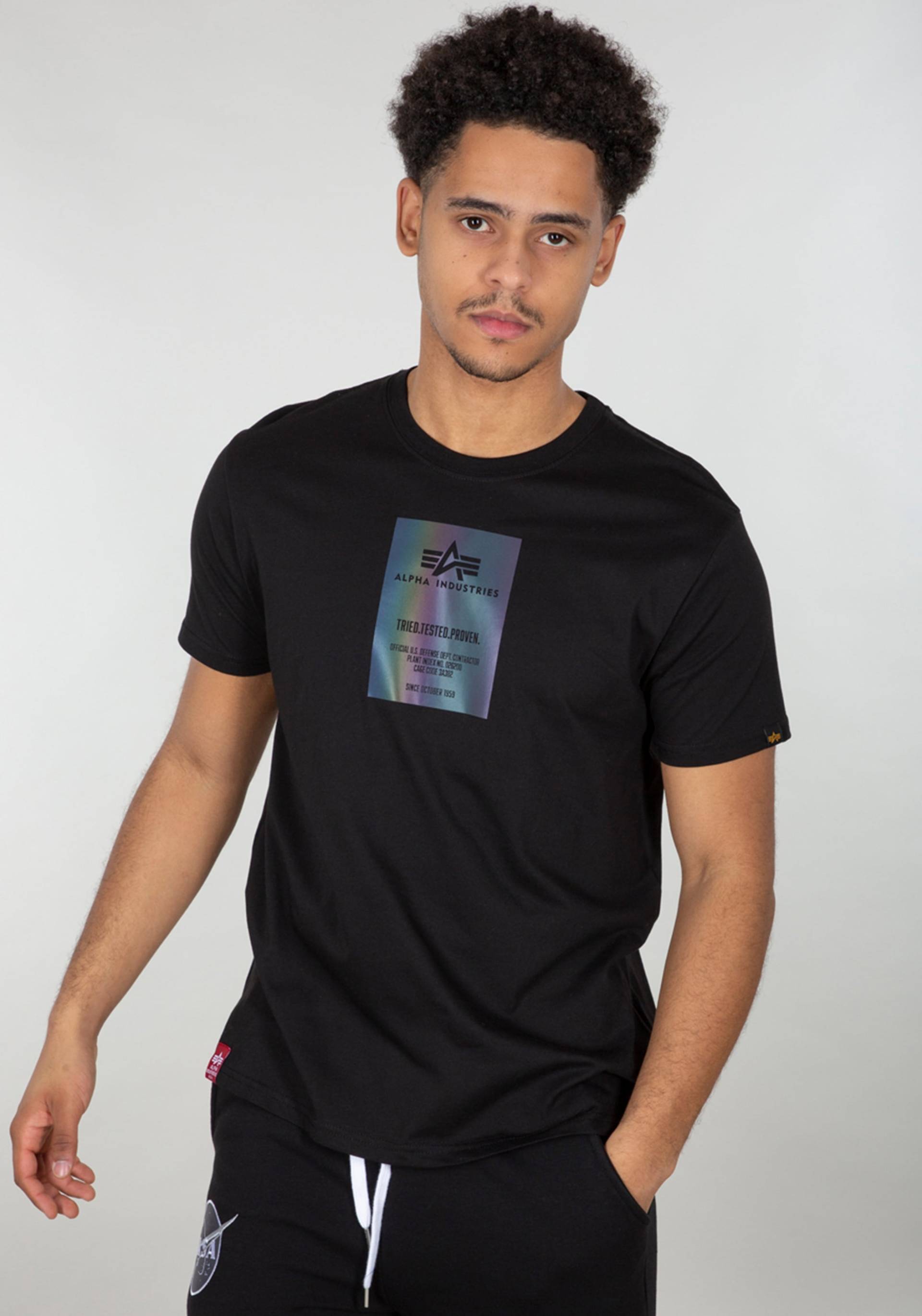 Alpha Industries T-Shirt »ALPHA INDUSTRIES Men - T-Shirts Rainbow Reflective Label T« von alpha industries