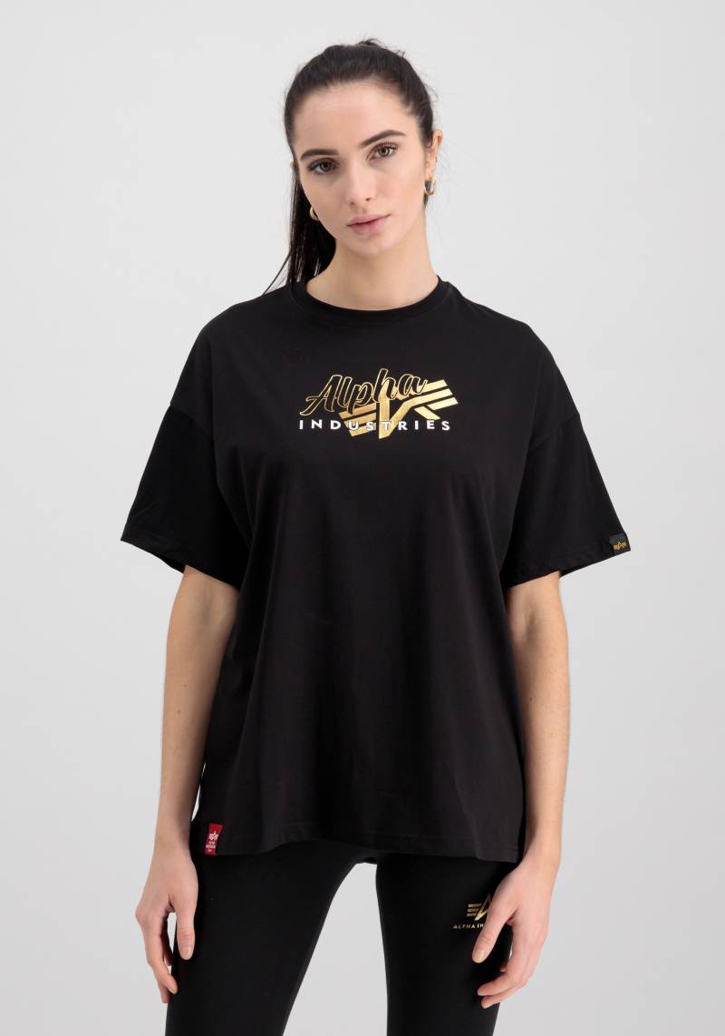 Alpha Industries T-Shirt »Alpha Industries Women - T-Shirts Goldfarben Logo Oversized T Wmn« von alpha industries