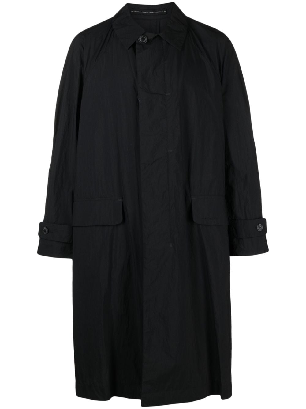 and Wander classic-collar long coat - Black von and Wander