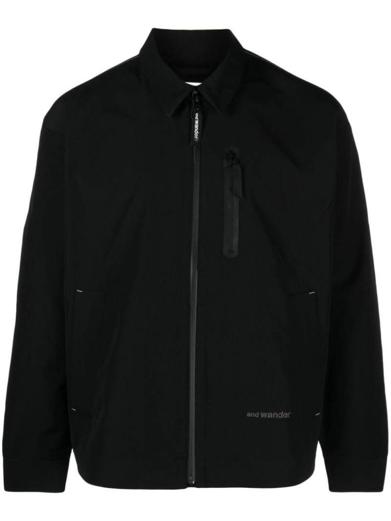 and Wander logo-embroidered zip-fastening jacket - Black von and Wander