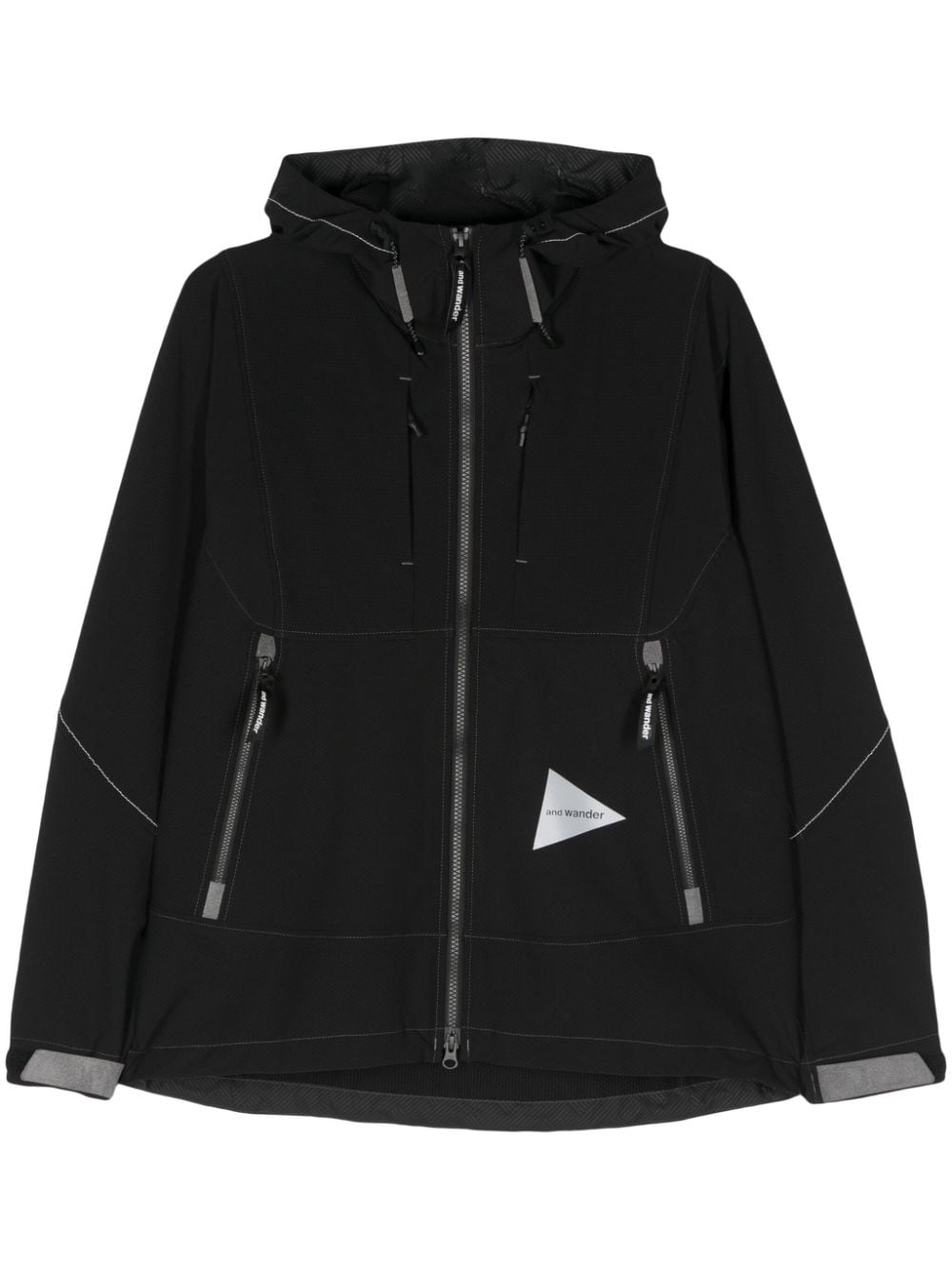 and Wander logo-print hooded jacket - Black von and Wander
