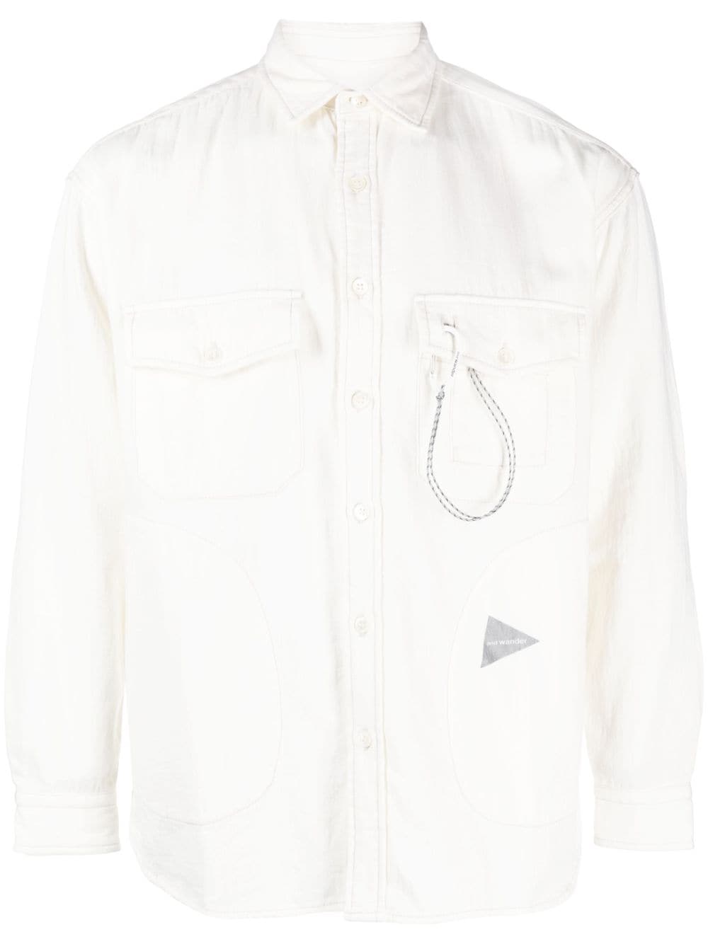 and Wander logo-print long-sleeved shirt - Neutrals von and Wander