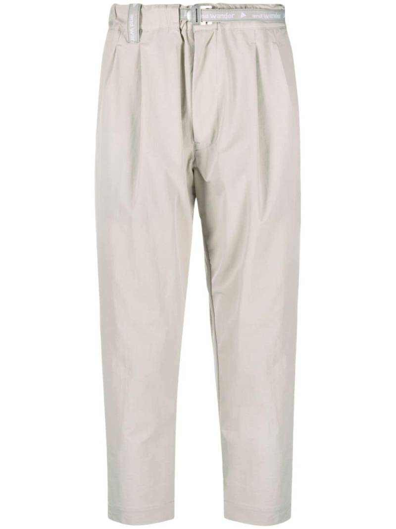 and Wander logo-strap cropped trousers - Grey von and Wander