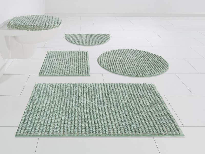 my home Badematte »Renat, Badvorleger, Badezimmer Teppich, Scandi«, fussbodenheizungsgeeignet-schnell trocknend-strapazierfähig, Badteppich, Badgarnitur, Chenille-Optik, auch als 3 tlg. Set von My Home