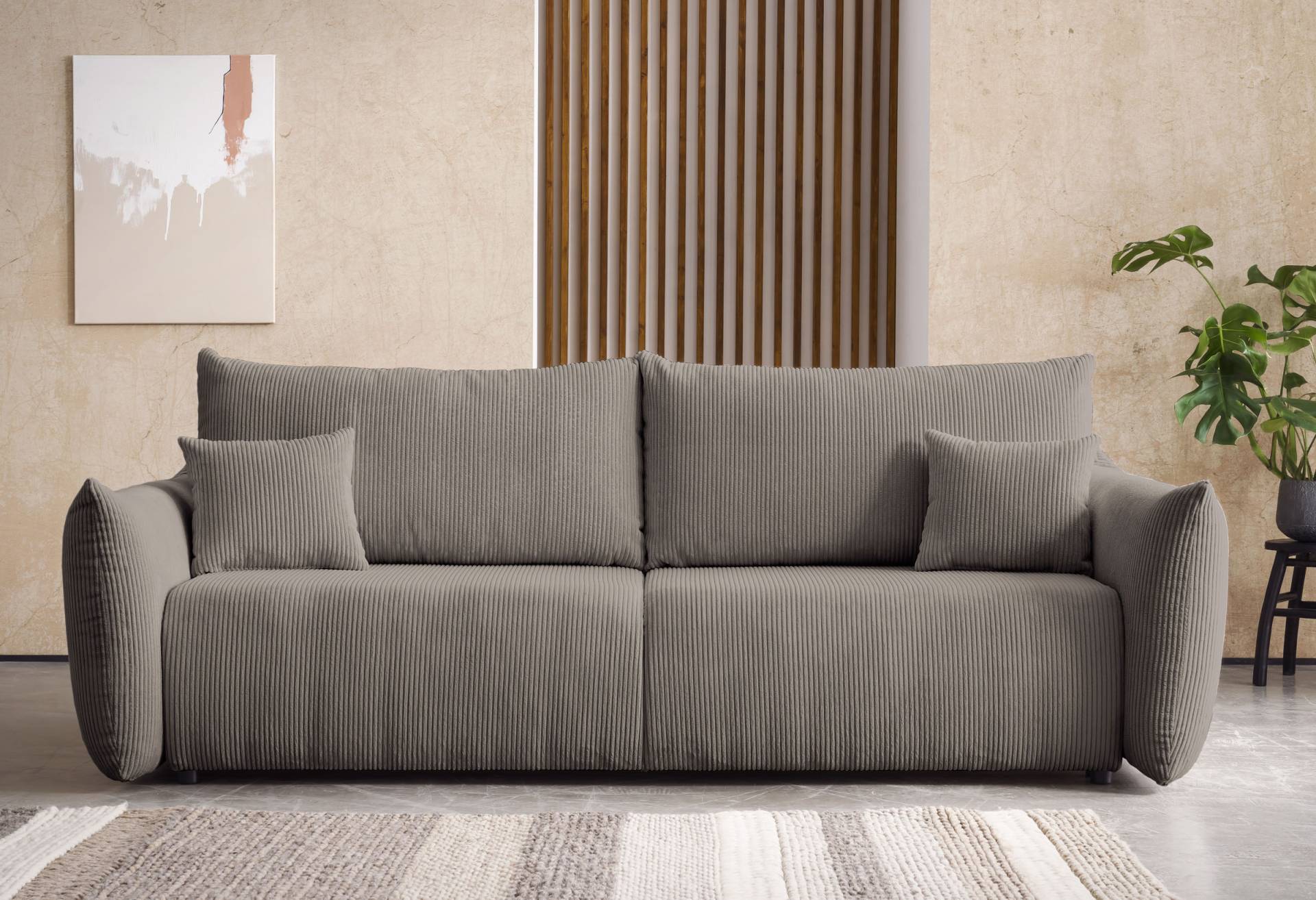 INOSIGN 3-Sitzer »MAVAS Schlafsofa mit Bettkasten«, ca.240/108cm (Liegefläche 212/145 cm), Cord, Chenille, Struktur von INOSIGN