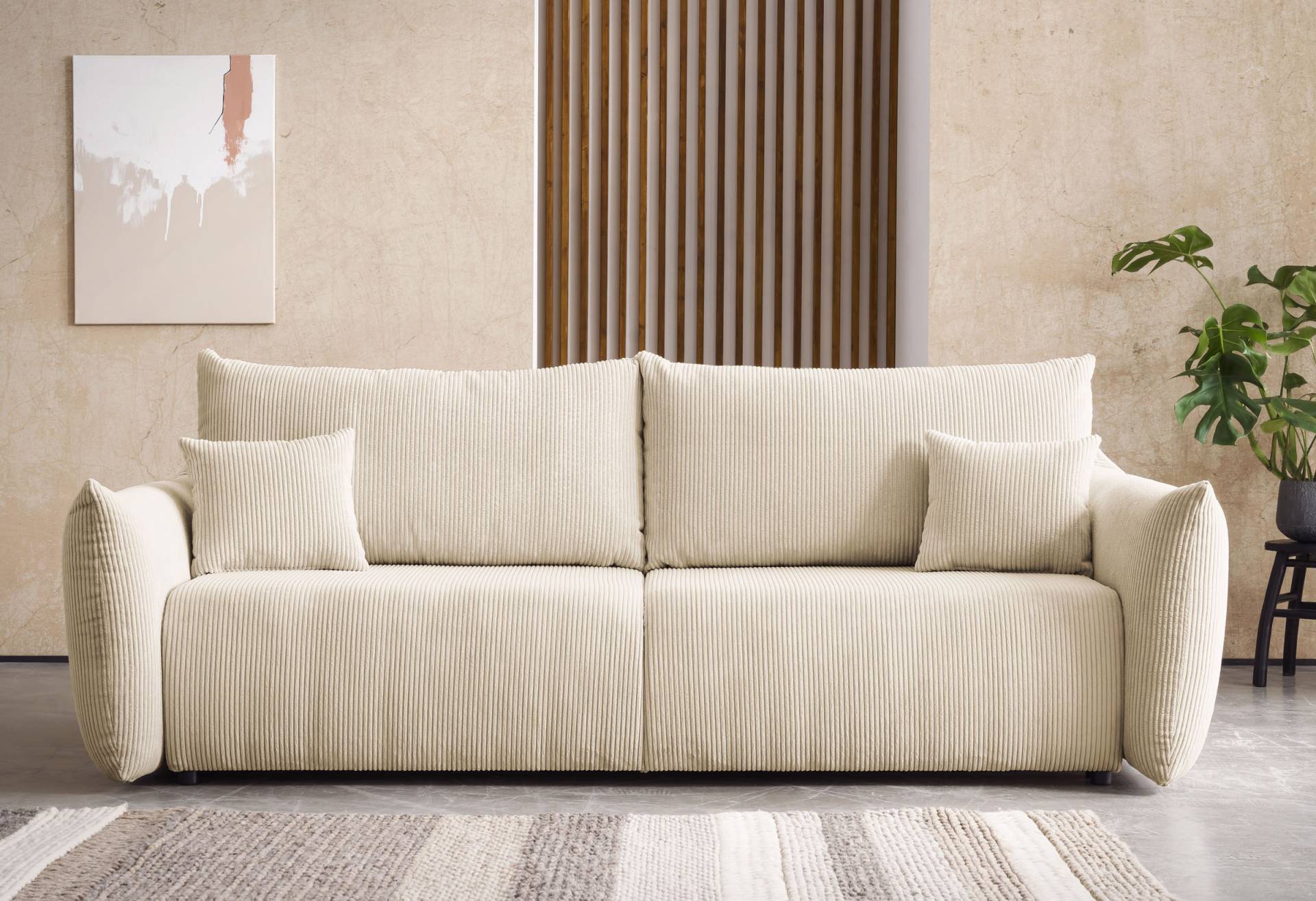 INOSIGN 3-Sitzer »MAVAS Schlafsofa mit Bettkasten«, ca.240/108cm (Liegefläche 212/145 cm), Cord, Chenille, Struktur von INOSIGN