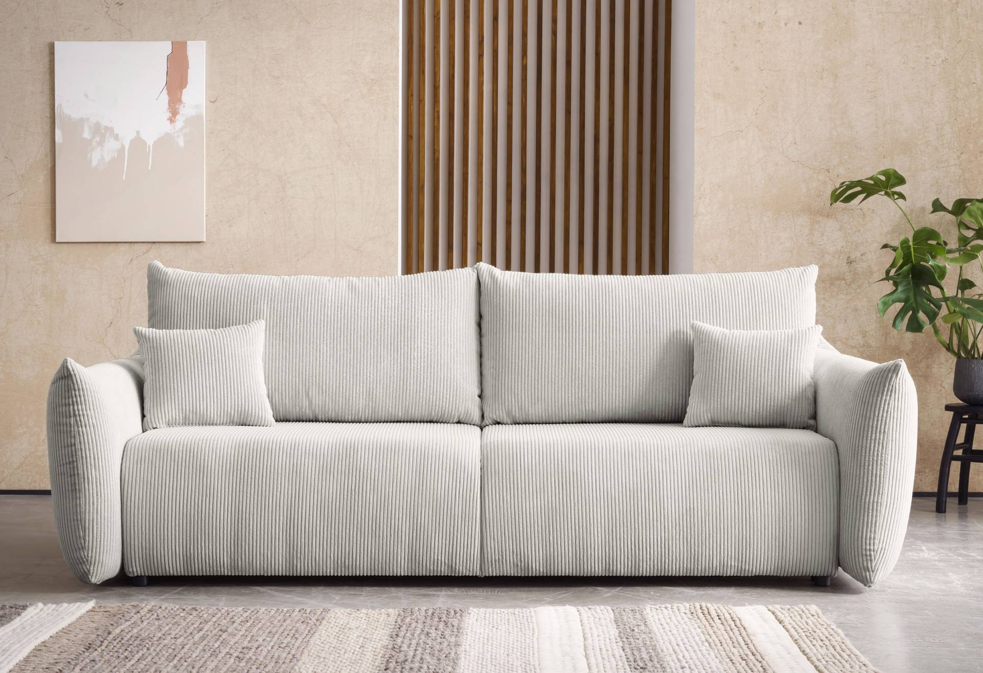 INOSIGN 3-Sitzer »MAVAS Schlafsofa mit Bettkasten«, ca.240/108cm (Liegefläche 212/145 cm), Cord, Chenille, Struktur von INOSIGN